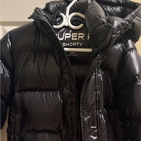 Aritzia Jackets Coats High Gloss Black Super Puff Shorty 2xs
